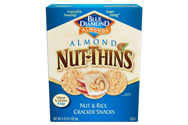 Blue Diamond Almond Nut Thins Cracker Crisps, Hint of Sea Salt, 4.25 OZ (Pack of 6)
